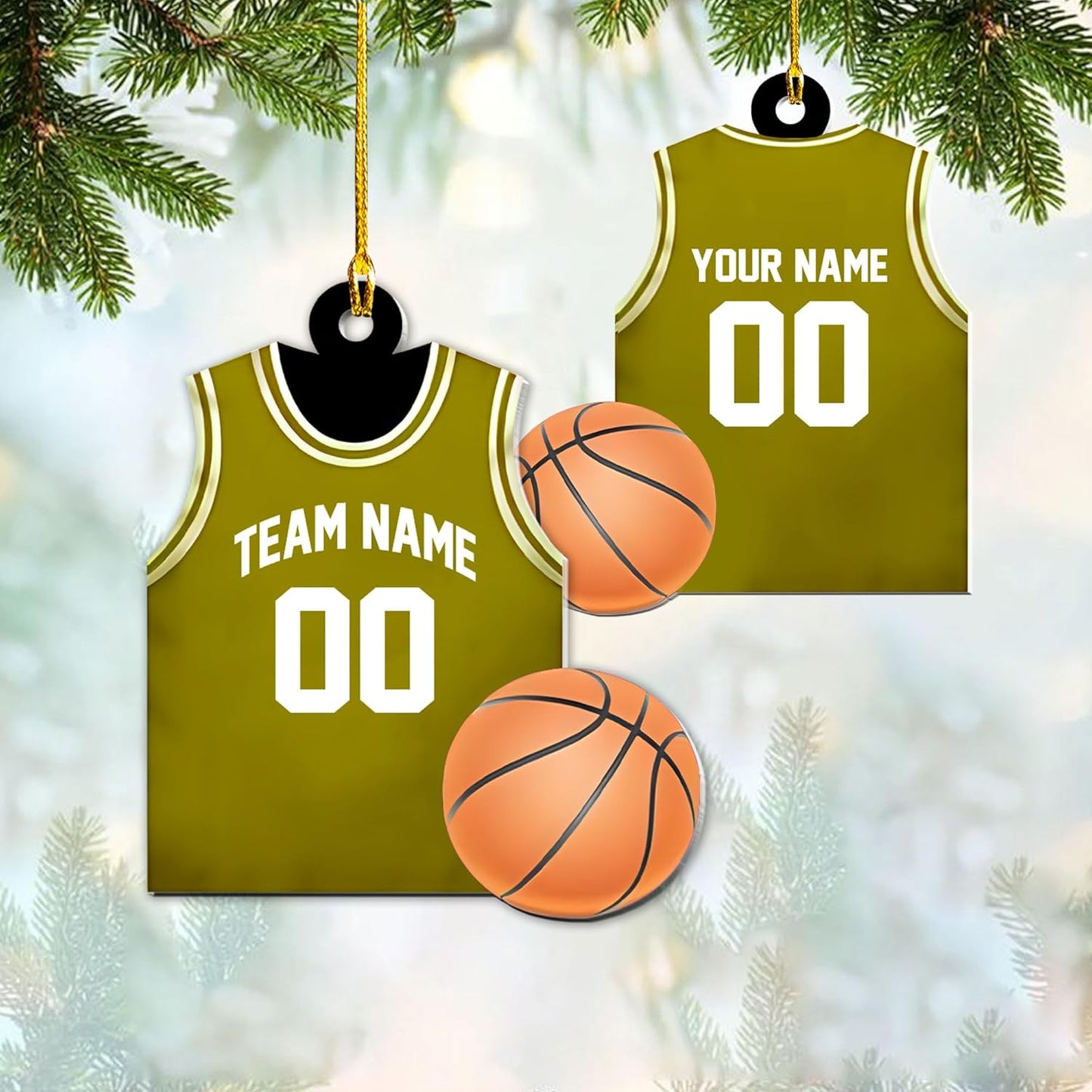 Personalized Basketball Jersey Ornament 2024, Custom Basketball Player Ornament ON0833