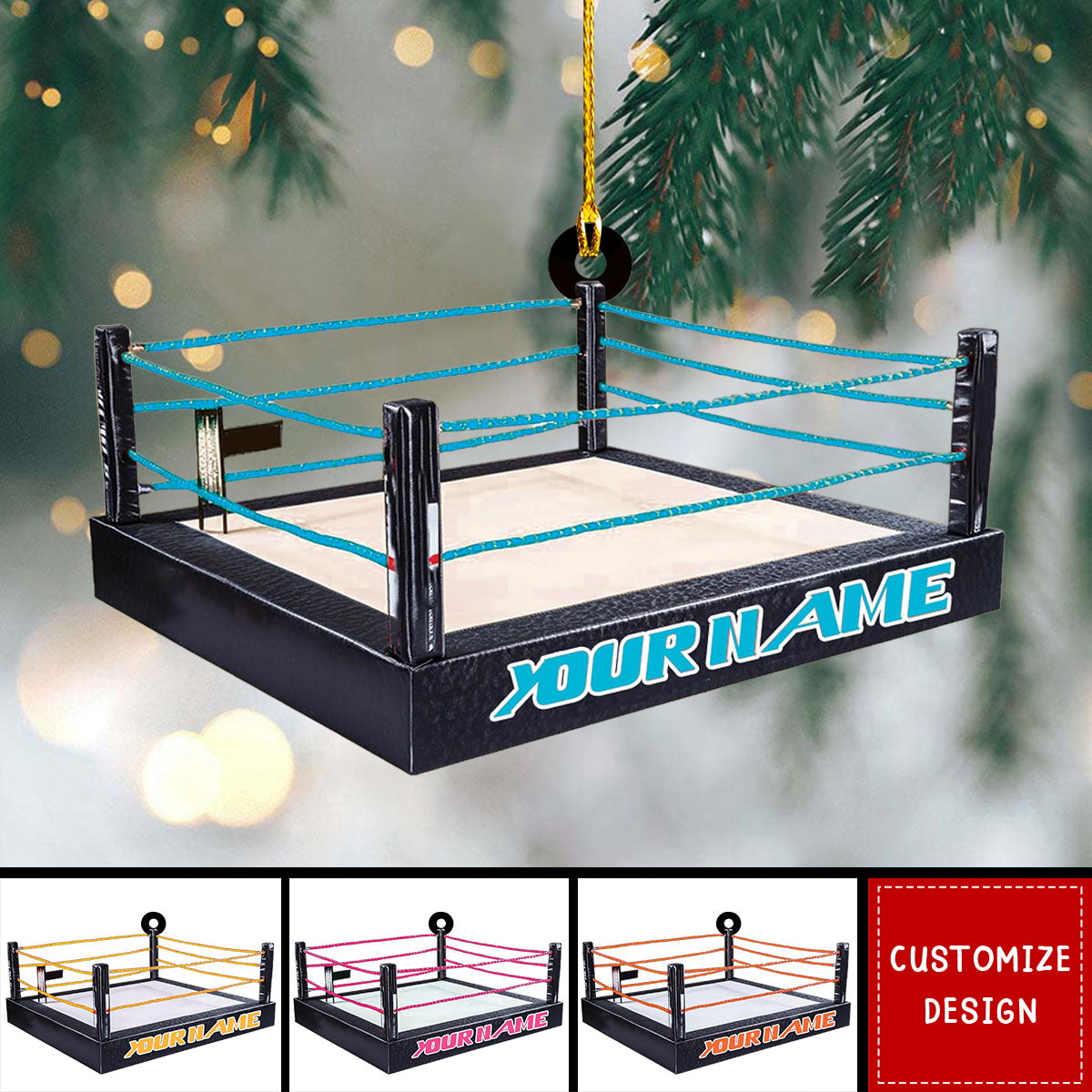 Personalized Wrestling Christmas Ornament, Custom Name Wrestler Ornament 2024 New Release ON1403