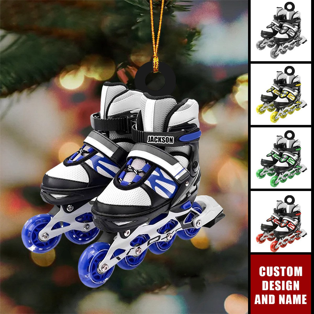 Personalized Roller Skate Christmas Ornament - Custom Name Roller Skate Lovers Ornament ON1555