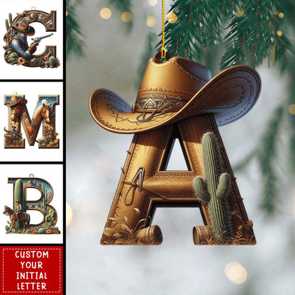 Western Letters - Personalized Christmas Ornament, Custom Name Letter Western Ornament ON1542