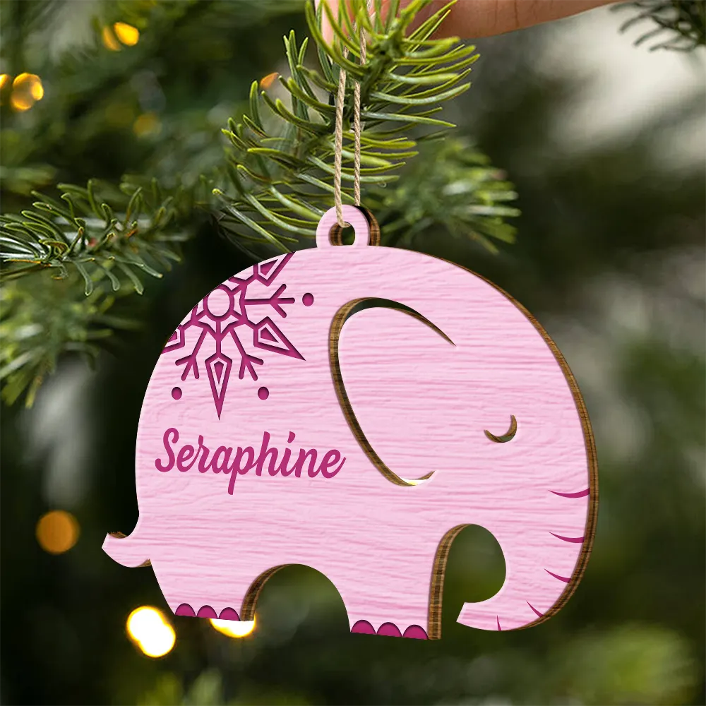 Elephant Sisterhood Sister Bestie Thank You - Personalized Wooden Ornament, Custom Friend Ornament ON1302