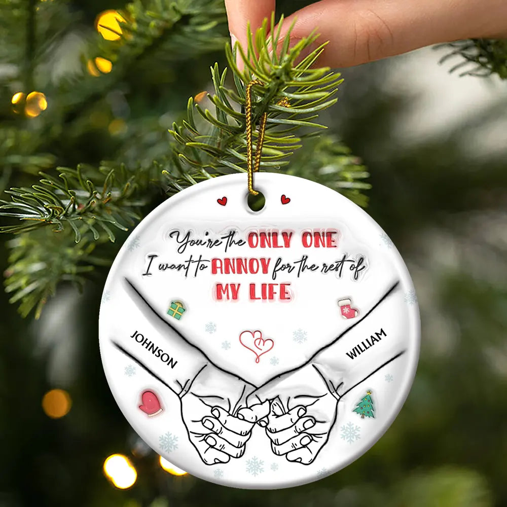 I Met You I Liked You I Loved You Christmas Couples - Personalized 3D Inflated Effect Printed Ornament, Personalized Circle Ceramic Ornament, Custom Couple Christmas Ornament 2024 ON0135