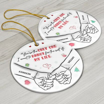 I Met You I Liked You I Loved You Christmas Couples - Personalized 3D Inflated Effect Printed Ornament, Personalized Circle Ceramic Ornament, Custom Couple Christmas Ornament 2024 ON0135