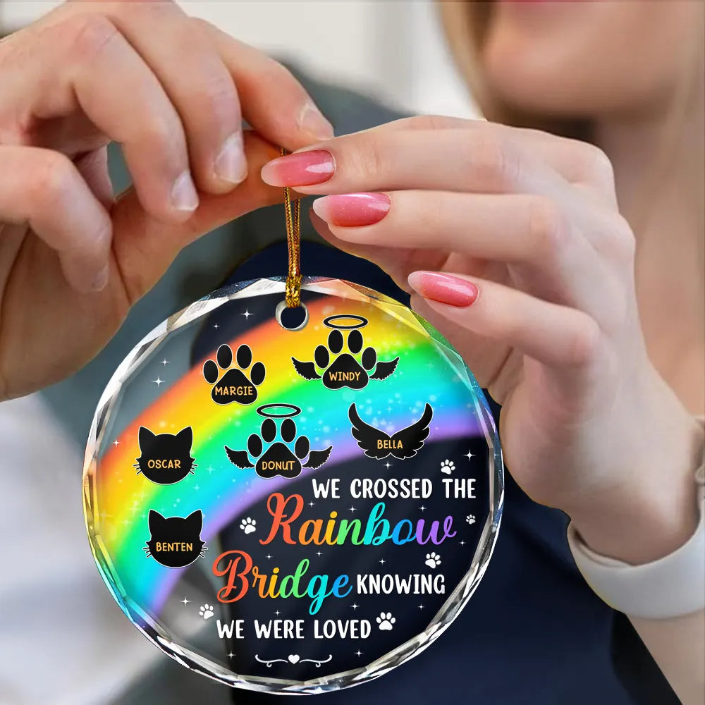 A Piece Of My Heart Memorial Christmas - Personalized Circle Glass Ornament, Personalized Dog Cat Paw Print Memorial Christmas Ornament 2024 ON0313