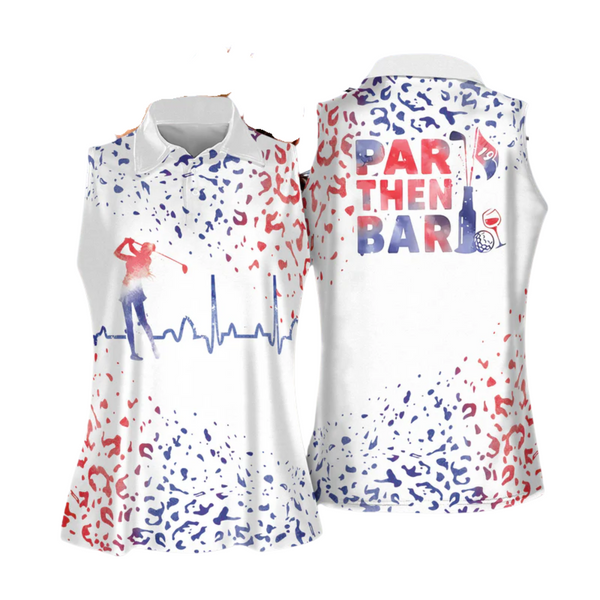 Par Then Bar Sleeveless Women's Golf Shirts, Fun Womens Golf Shirts GY0283