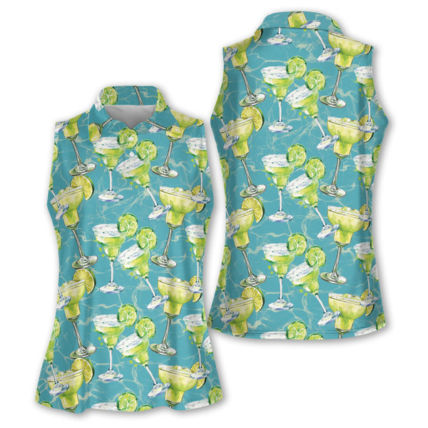 Margarita Cocktail Sleeveless Womens Golf Shirt, Cocktail Golf Shirt For Women GE0008