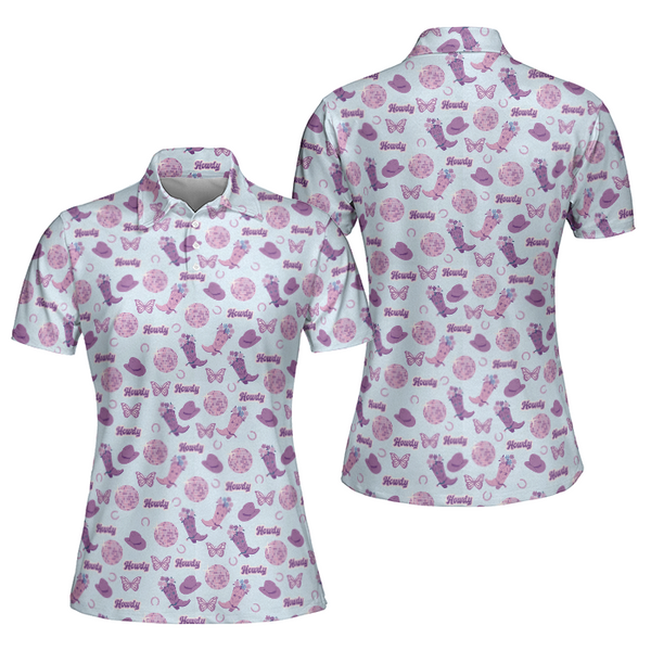 Purple Cowgirl Golf Polo Shirts, Western Golf Shirts Women GE0033