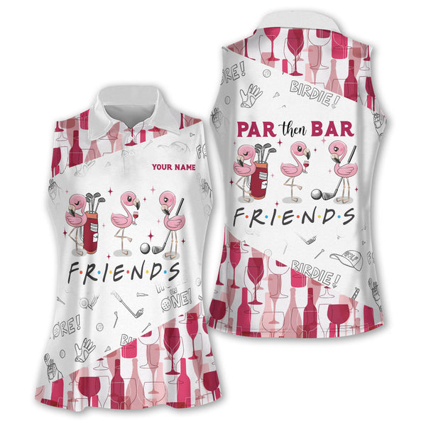 Custom Par Then Bar Flamingo Sleeveless Golf Shirt Womens, Custom Funny Flamingo Golf Shirt Women GE0035