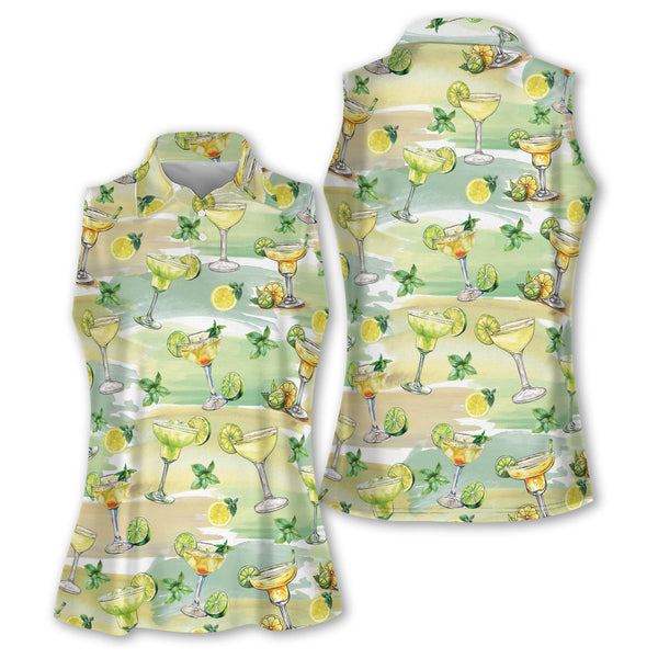 Margarita Cocktail Sleeveless Women's Golf Shirts, Cocktail Womens Golf Shirts GE0054