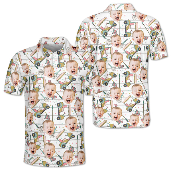 Custom Face Golf Polo Shirts Mens, Custom Golf Shirts For Men GE0102