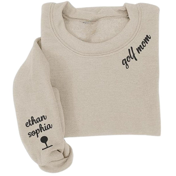 Custom Golf Mom Embroidered Sweatshirt, Custom Mother's Day Golf Sweatshirt Embroidered GE0117