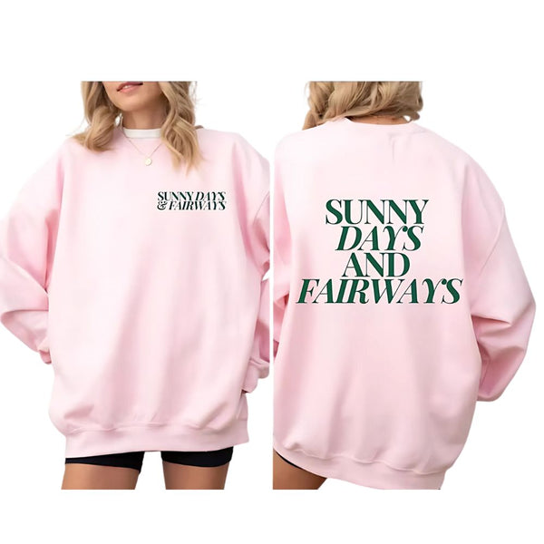 Sundays And Fairways Pink Golf Sweatshirt For Women, Funny Ladies Golf Sweatshirts GE0120
