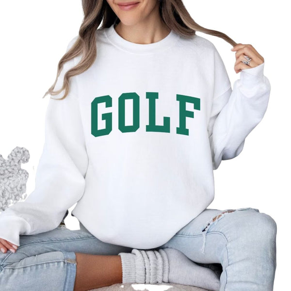 White And Green Golf Sweatshirt For Women, Golf Sweatshirt Women's GE0124