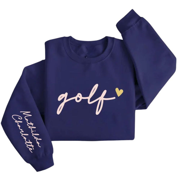 Custom Name Navy Golf Sweatshirt For Women, Custom Women's Golf Sweatshirt GE0139