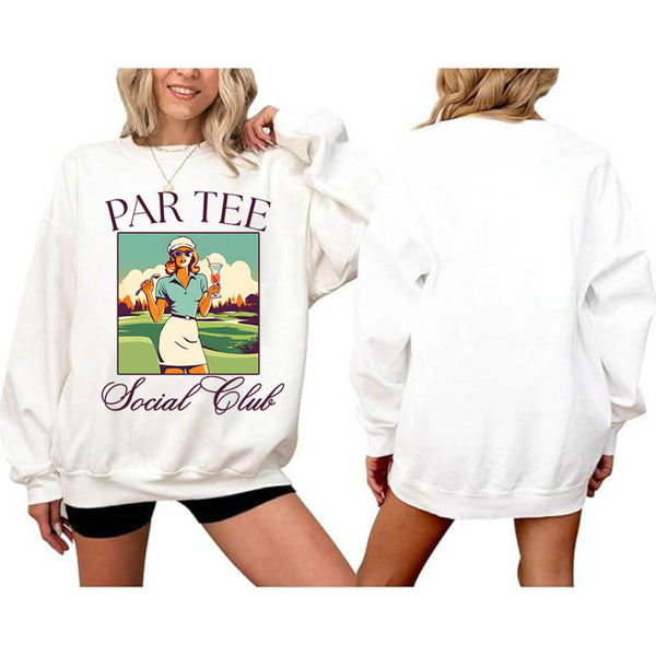 Par Tee Social Club Pink Golf Sweatshirt Ladies, Funny Golf Sweatshirt Womens GE0142