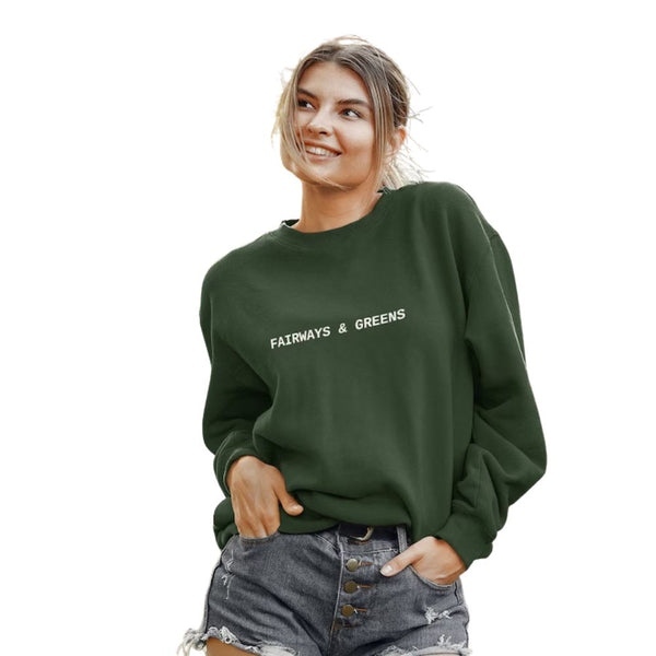Fairways & Green Golf Sweatshirt Womens, Minimalist Golf Sweatshirt GE0148