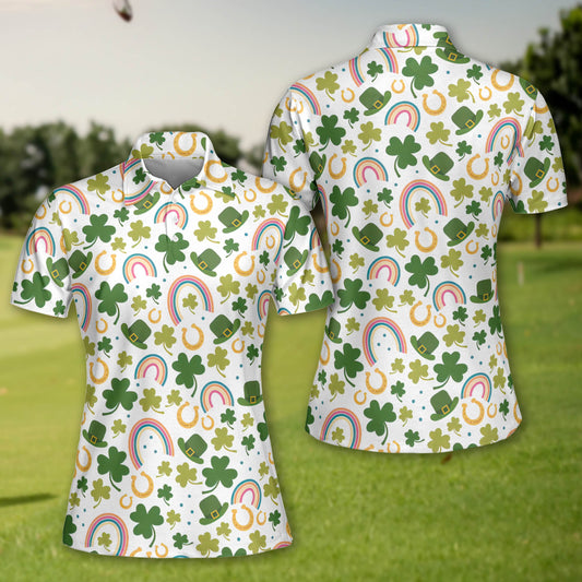 Women's four leaf clover polo shirt, cute women's golf clothes, golf lovers gift GY2201
