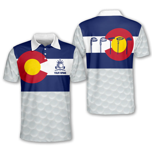 Colorado flag mens golf polo shirt custom patriotic golf shirts for men GY2995
