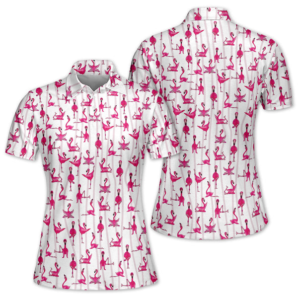 Women's Flamingo Golf Polo Shirts, Flamingo Golf Shirt Womens GZ0005