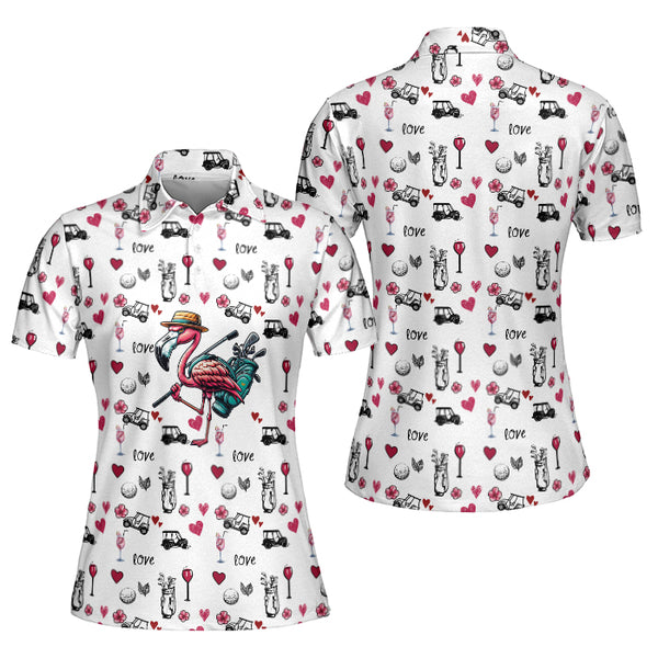 Flamingo Cute Golf Polo Shirt Women's, Flamingo Golf Shirts For Women GZ0032