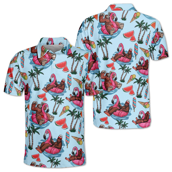 Funny Sasquatch Golf Polo Shirts For Men, Men's Bigfoot Golf Shirt GZ0053