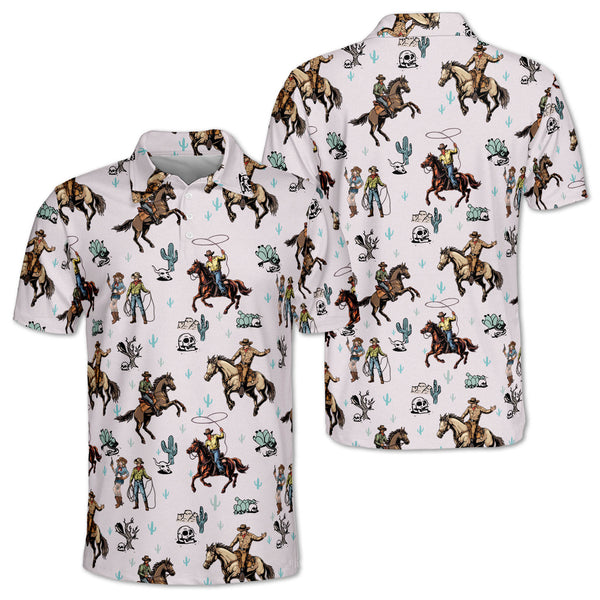 Cowboy Golf Polos Shirt For Men, Mens Western Golf Shirts GZ0061