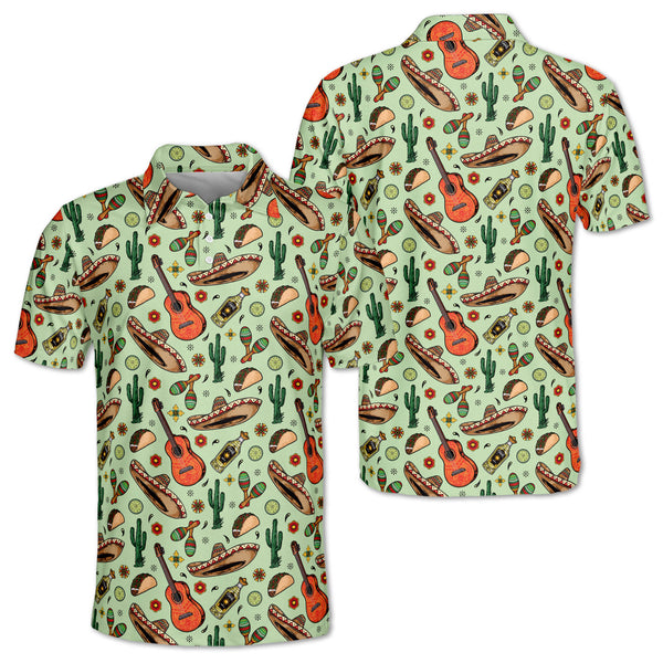 Custom Cinco De Mayo Golf Polo Shirts For Men, Custom Funny Mexican Golf Shirt GZ0063