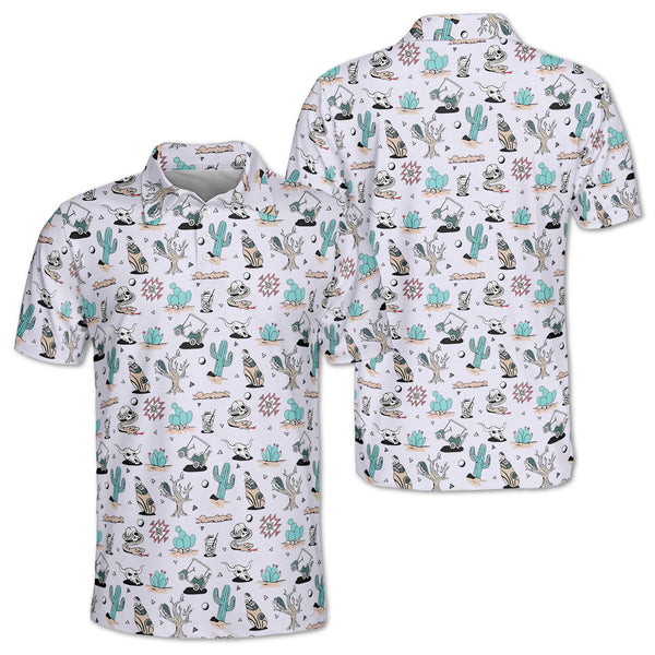 Men's Desert Western Golf Polo Shirts, Western Golf Shirts For Men GZ0066