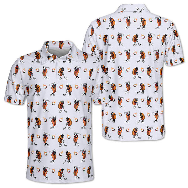 Fun Hot Dog Golf Polo Shirts For Men, Hot Dog Golf Shirt Men GZ0084