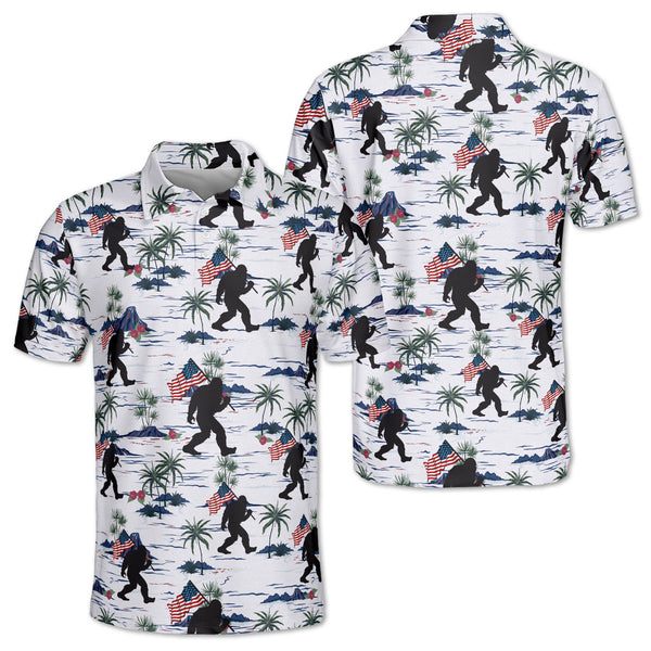 Bigfoot Sasquatch Golf Polo Shirt For Men, Men's Bigfoot Golf Shirt GZ0089