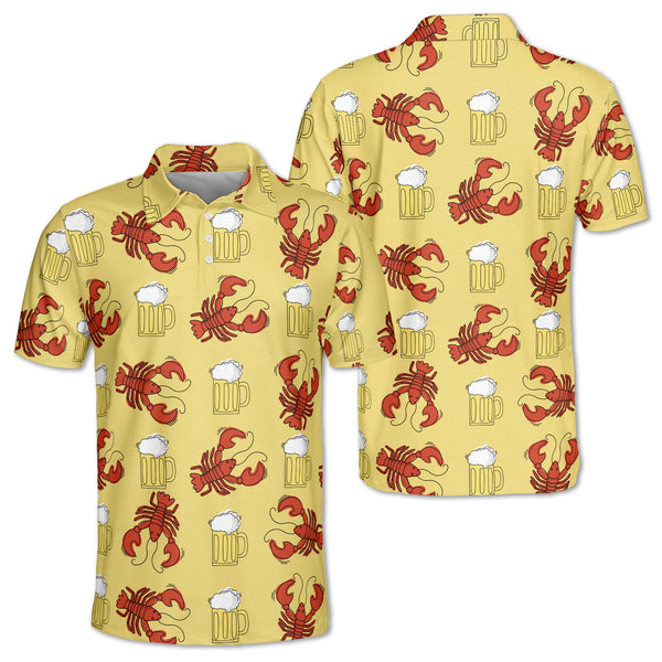 Crawfish Beer Golf Polo Shirts For Men, Crawfish Golf Shirt GZ0135