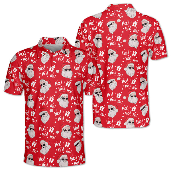Men's Christmas Red Golf Polo Shirts, Christmas Golf Shirts For Men GZ0146