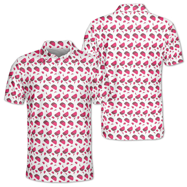 Mens Pink Taco Golf Polo Shirts, Taco Golf Shirt GZ0147