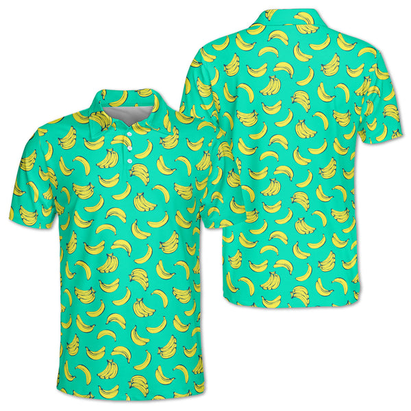 Banana Mens Green Golf Polo Shirt, Banana Golf Shirt GZ0151