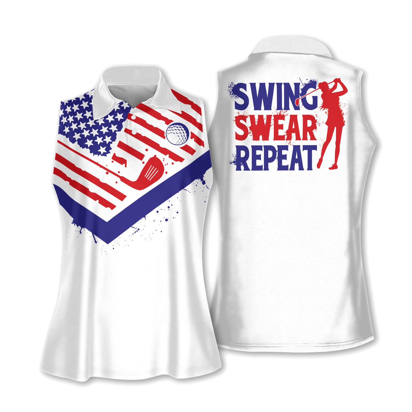 Swing Swear Repeat Women Golf Shirts H0105