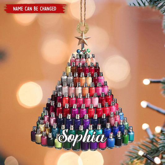 Personalized Nail Salon Christmas Ornament, Custom Name Nail Artist Nail Polish Ornament ON1432