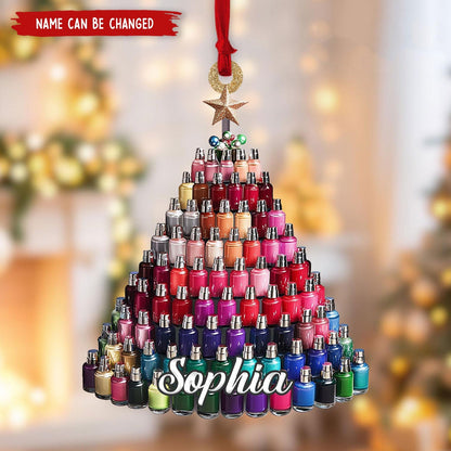 Personalized Nail Salon Christmas Ornament, Custom Name Nail Artist Nail Polish Ornament ON1432