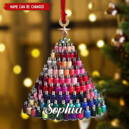 Personalized Nail Salon Christmas Ornament, Custom Name Nail Artist Nail Polish Ornament ON1432