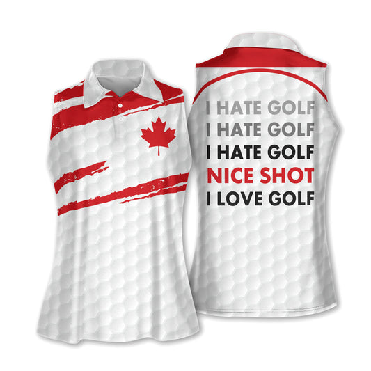 Nice Shot Canada Flag Women Golf Shirts I0061