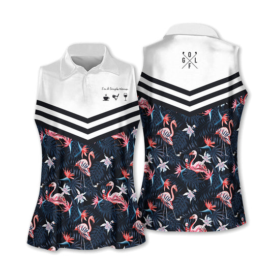 Im A Simple Women Flamingo Golf Shirts I0068