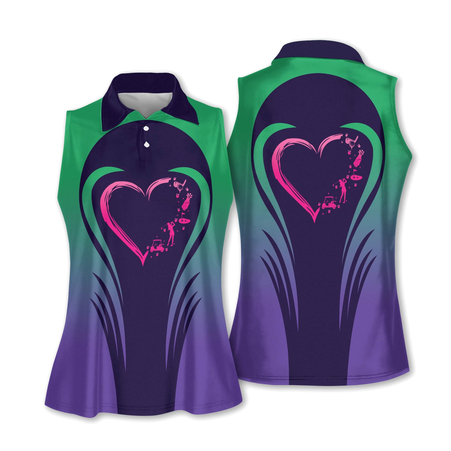 Love Golf Gradient Women Golf Shirts I0084