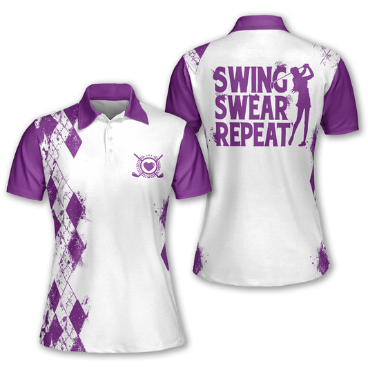 Swing Swear Drink Repeat Golf Polo I0229