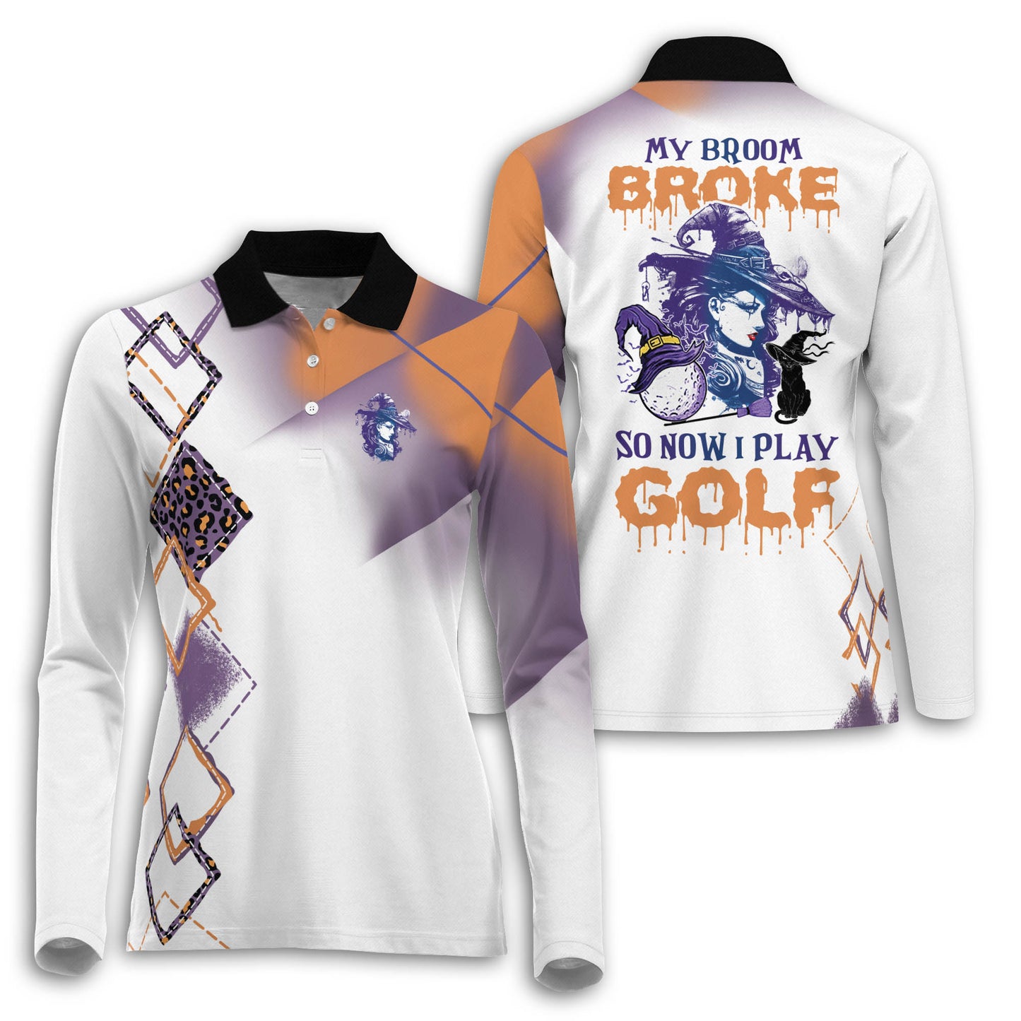 Halloween My Broom Broke Long Sleeve I0288