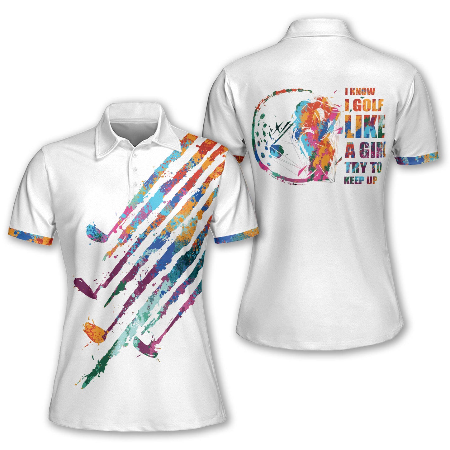I Golf Like A Girl Watercolor Shirts I0291
