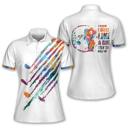 I Golf Like A Girl Watercolor Shirts I0291