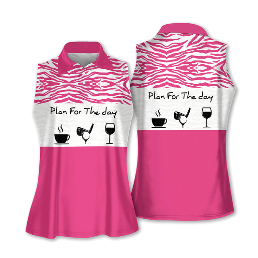 Sleeveless Women Coffee Golf Wine Shirt I0295