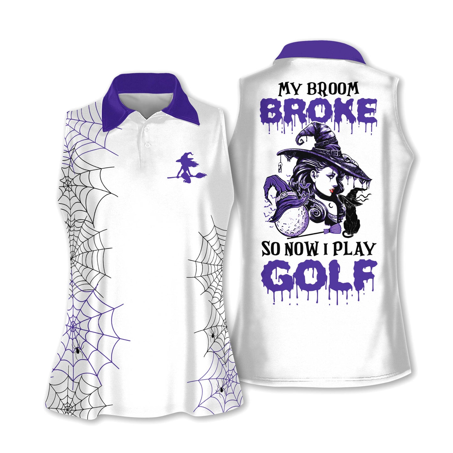 Halloween My Broom Broke Golf Shirts I0319