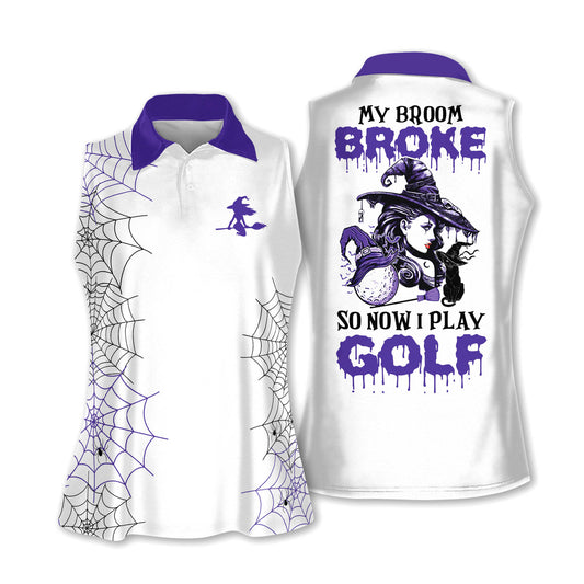 Halloween My Broom Broke Golf Shirts I0319