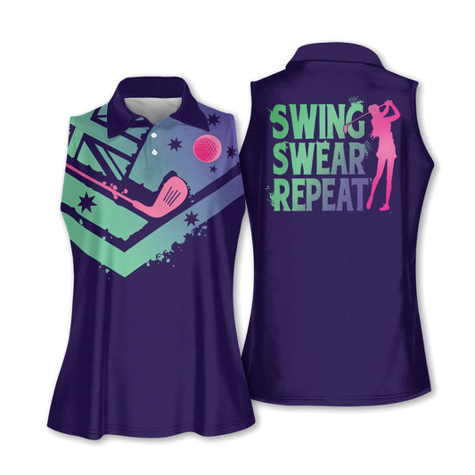 Swing Swear Repeat Golf Shirts I0343