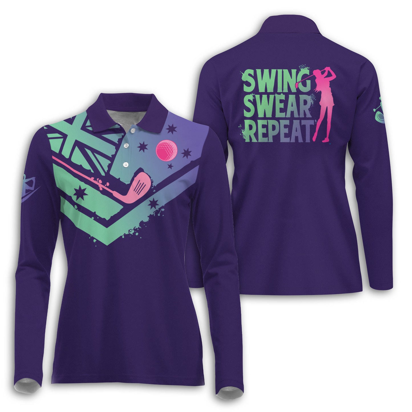 Swing Swear Repeat Long Sleeve Shirt I0343